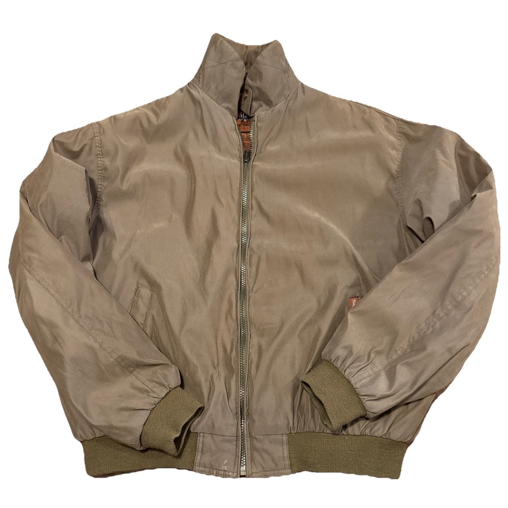 Vintage Misty Harbor Bomber Jacket Men's M Brown‎ Nylon 80s Classic Zip Coat